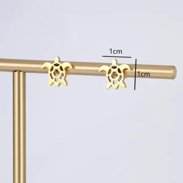 Wholesale 1 Pair Fashion Tortoise Letter Plating Hollow Out 201 Stainless Steel 18K Gold Plated Stainless Steel Earrings