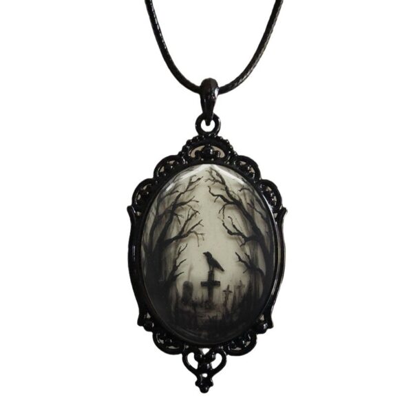 Wholesale Cross-border foreign trade Amazon Gothic Crow Forest Pendant Charm Necklace Factory Outlet