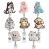 Wholesale Cute puppy animal series acrylic easy-pull buckle, retractable and rotatable doctor and nurse ID card buckle.
