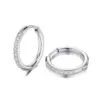 Wholesale 201 Stainless Steel Solid Color Zircon Real Gold Plated Elegant Waterproof Non Tarnish Inlay Hoop Earrings