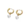 Vacation Simple Style Pearl Copper Artificial Pearls Earrings
