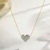 Wholesale Vacuum Electroplating (In Furnace) Plated 18K Real Gold Vintage Style Round Heart-shaped Flower 304201 Stainless Steel Women's Necklace