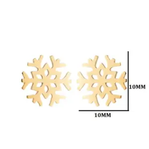 PVD Coated 18K Gold Real Gold Plated Snowflake 304 Stainless Steel Fashion Waterproof Non Tarnish Ear Studs