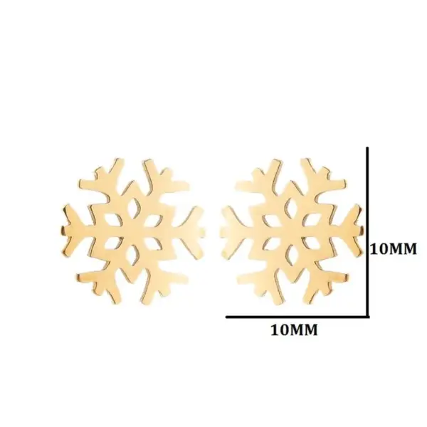 PVD Coated 18K Gold Real Gold Plated Snowflake 304 Stainless Steel Fashion Waterproof Non Tarnish Ear Studs