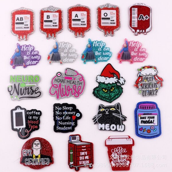 Wholesale New loose powder cross-border cartoon organ medical love bag jewelry acrylic cute DIY patch accessories