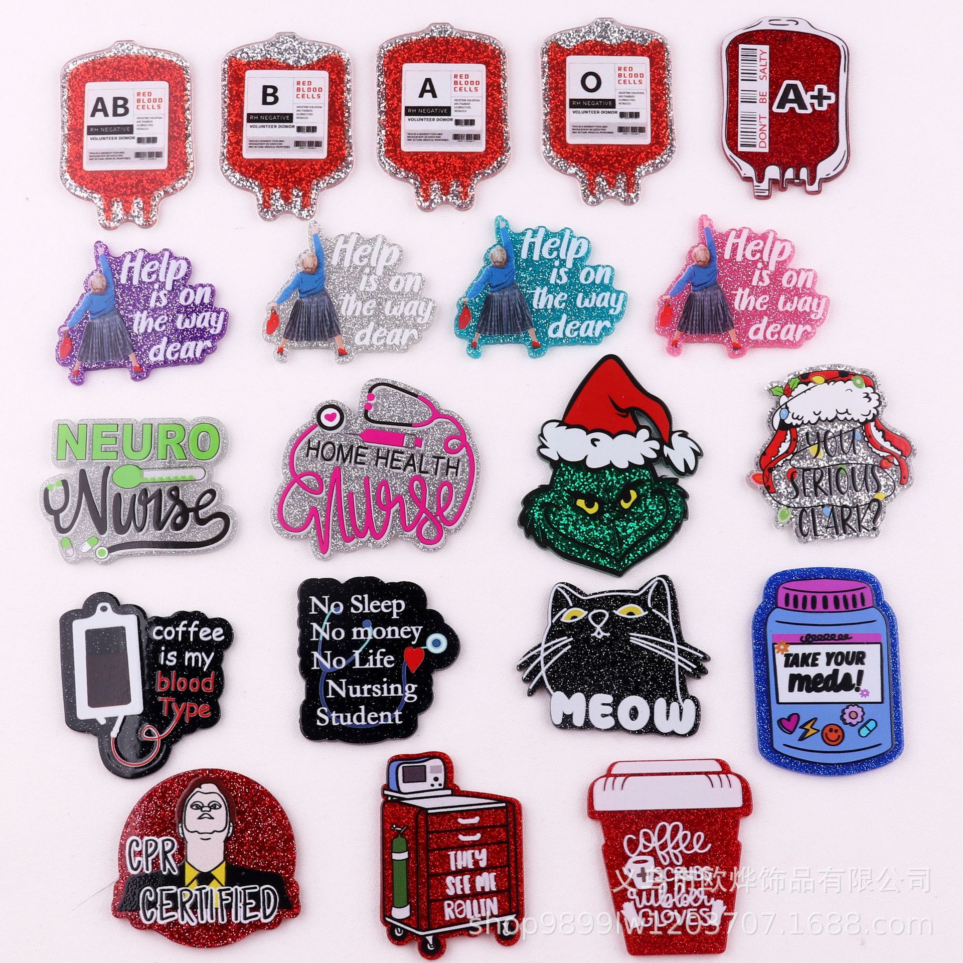 Wholesale New loose wder cross-border cartoon organ medical love bag jewelry acrylic cute DIY patch aessories