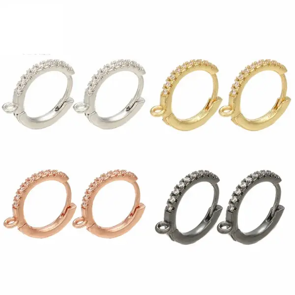 Wholesale Color Micro-inlaid Zircon Copper Ear Clip Nihaojewelry