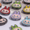 Wholesale New DIY straight hole beads cute cartoon anime labubu decoration mobile phone chain key chain bag chain accessories