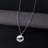 Wholesale Jewelry Simple Style Horse 304 Stainless Steel No Inlaid Hollow Out Stainless Steel Necklaces