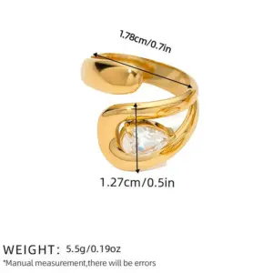 Gold / Average Size / 1 PCs Zircon Ring