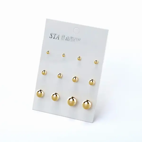 Distinctive Round Bead Earrings Beanstalk Earrings 2-8mm Electroplated Stainless Steel Earrings Women And Men Titanium Steel Earrings