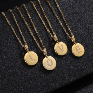 Wholesale Real Gold Plated Letter Titanium Steel Fashion Waterproof Non Tarnish Titanium Steel Necklace