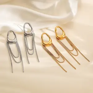 Vacuum Plating Geometric 304 Stainless Steel Simple Style Commute Drop Earrings