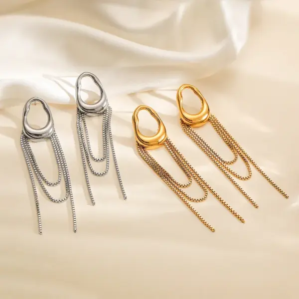 Vacuum Plating Geometric 304 Stainless Steel Simple Style Commute Drop Earrings
