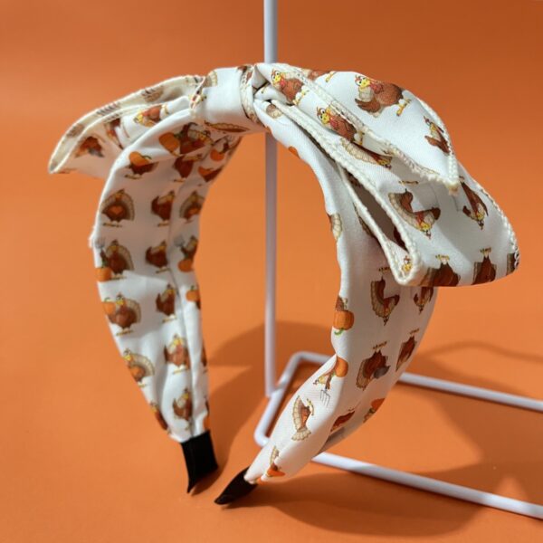 oly-d44a7a216286b497fe61e71db8d49dab Wholesale Fabric Thanksgiving Pumpkin Maple Leaf Turkey Bow Headband