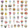 oly-d44c6b7295fed74ed41baecb9a80f753 Wholesale 50 Cross-border New Flower Graffiti Stickers Cartoon Bouquet Waterproof Decorative Luggage Laptop Phone Stickers