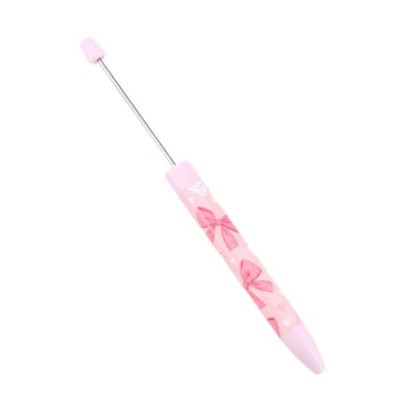 oly-d4565a2fbf2e436f415be9382c25c479 Wholesale DIY long printed beaded pen with pink bow pattern