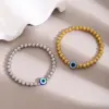 Classic Style Devil's Eye 304 Stainless Steel Bracelets In Bulk