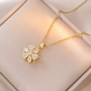 X0567 Flower Rotating Necklace