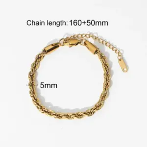 【YXC339】5mm Braided Chain Bracelet / Gold