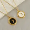 PVD Coated 18K Gold Plated Moon Stainless Steel Hip-Hop Commute Cool Style Waterproof Non Tarnish 304 Titanium Pendant Necklace