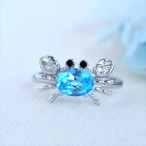 Wholesale Cross-border jewelry crab ring women's opening adjustable cute cartoon jewelry niche design marine animal ring