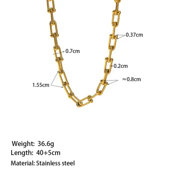 Wholesale PVD Coated Real Gold Plated U Shape 304 Stainless Steel Simple Style Waterproof Non Tarnish Bracelets Earrings Necklace
