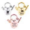 Wholesale Cross-Border 2025 Graduation Season Stainless Steel Keychain with Engraved Metal Keychain as a Commemorative Gift for Classmates and Teachers