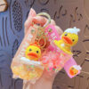 Wholesale Cartoon oil-filled yellow duck keychain creative duck car bag doll key chain pendant small gift