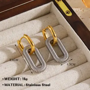 Gold Oval Earrings 1