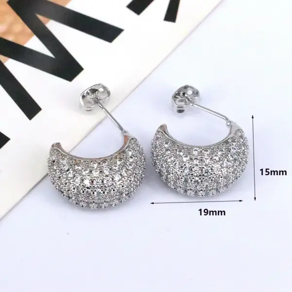 Wholesale 1 Pair Ig Style Simple Style Moon Plating Inlay Copper Artificial Rhinestones Gold Plated Ear Studs