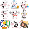 Wholesale cartoon cow hot stamping stickers UV DTF Ready to Press Transfers Wraps