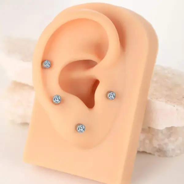 1 Piece Lip Rings Simple Style Shiny Panda Glasses Spider Pure Titanium Titanium Alloy Zircon 14K Gold Plated White Gold Plated Lip Rings Ear Cartilage Rings & Studs