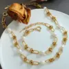 Wholesale Women'S 304 Stainless Steel PVD Coated 18K Gold Plated Beaded Geometric Bracelets Necklace Imitation Pearl Jewelry