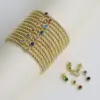 Wholesale Jewelry Elegant Lady Geometric Copper Birthstone Plating Beaded Chain Bracelets