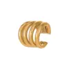 Wholesale PVD Coated Real Gold Plated Semicircle 304 Stainless Steel Modern Style Sweet Waterproof Non Tarnish Ear Cuffs