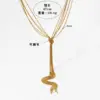 Wholesale PVD Coated Real Gold Plated 16K Gold White Gold Plated Geometric 304 Stainless Steel Exaggerated Modern Style Waterproof Non Tarnish 304 Stainless Steel Sweater Chain