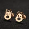 PVD Coated 18K Gold Real Gold Plated Animal 304 Stainless Steel Waterproof Non Tarnish Ear Studs