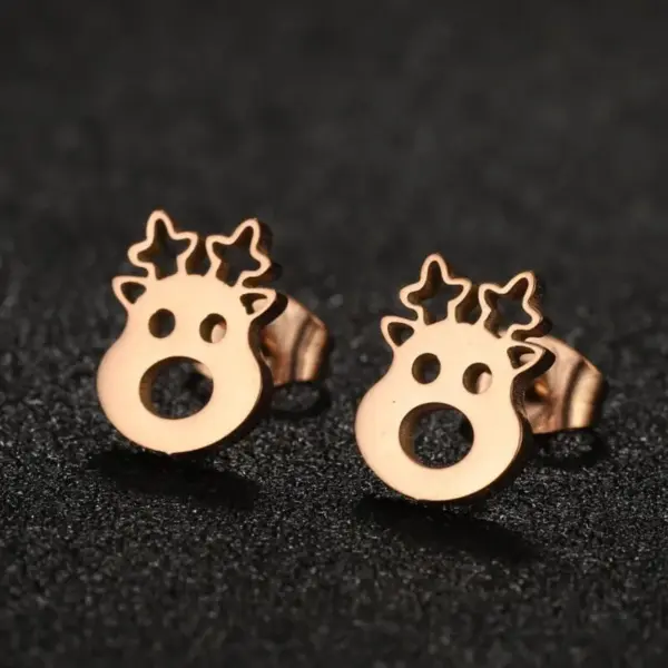 PVD Coated 18K Gold Real Gold Plated Animal 304 Stainless Steel Waterproof Non Tarnish Ear Studs