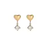 Wholesale PVD Coated 18K Gold Platinum Real Gold Plated Heart Shape Stainless Steel Simple Style Waterproof Non Tarnish Drop Earrings