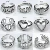 Wholesale Heart Shape Titanium Steel Simple Style Open Rings Rings