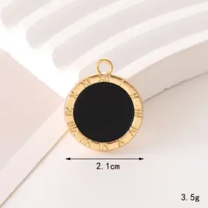 C344 21mm Black round Card / Diy Ornament