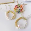 Wholesale Simple Style Colorful 18K Gold Plated Freshwater Pearl Soft Clay Copper Beaded Chain Beaded Bracelets Wholesale