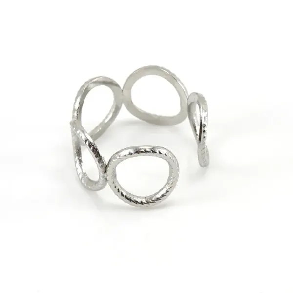 Wholesale Fashion Geometric Titanium Steel Plating Open Ring