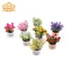 Wholesale 1:12 doll house dollhouse mini model handmade 8 points ob11 plant iron basin lavender flower arrangement fleshy