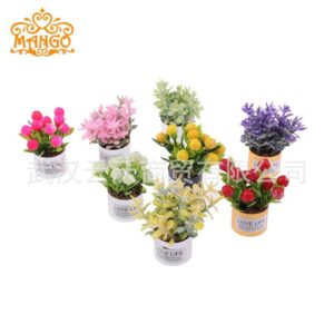 Wholesale 1:12 doll house dollhouse mini model handmade 8 points ob11 plant iron basin lavender flower arrangement fleshy