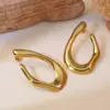 1 Pair Classic Style Asymmetrical Irregular 304 Stainless Steel Imitation Gold Electroplating Ear Studs