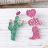 Wholesale Cross-border New Western Style Cactus Denim Hat Boots Sequin Acrylic Pendant Earrings Asymmetric Earrings