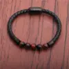 Wholesale Fashion Geometric 304 Stainless Steel Volcanic Rock Tiger Eye No Inlaid Natural Stone Bracelet In Bulk
