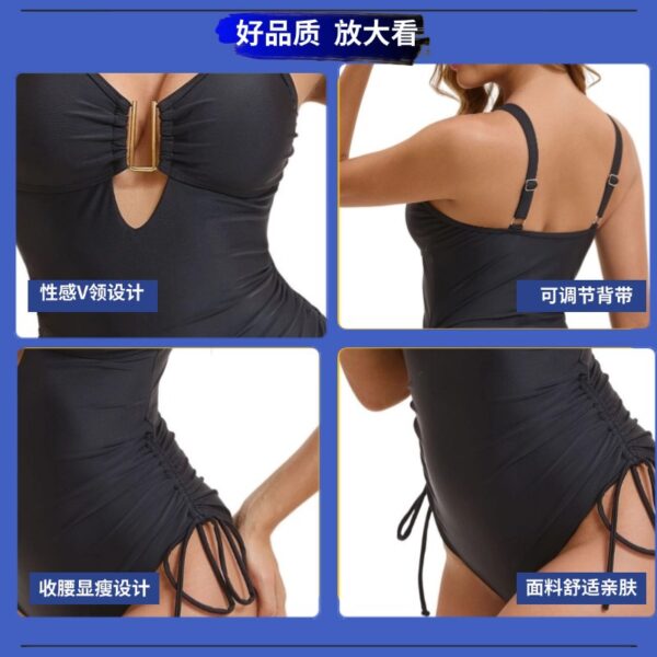Wholesale 2025 new Amazon foreign trade cross-border sexy European and American plus size one-piece swimsuit women's hot spring high-end hot spring